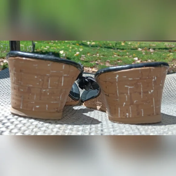 Chaps Women's Black Braided Sandals Size 7 - Picture 6 of 6